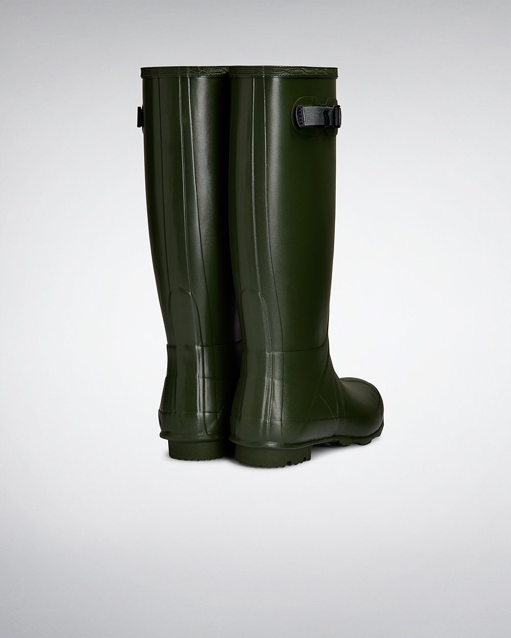 Botas de Lluvia Altas Hunter Mujer - Norris Field Neoprene Lined - Verdes - WFRJCGD-03